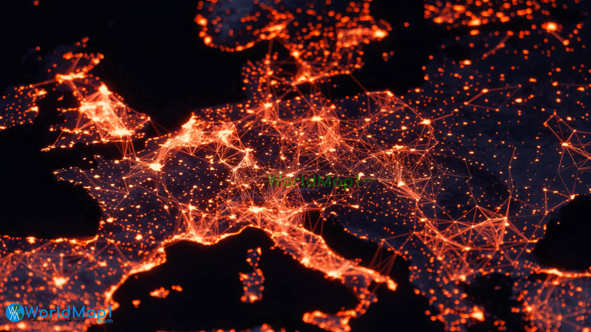 Europe Night Lights Map